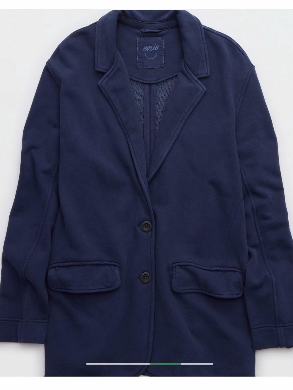 Aerie Everyday Fleece Blazer Size Large Navy Blue Sweater